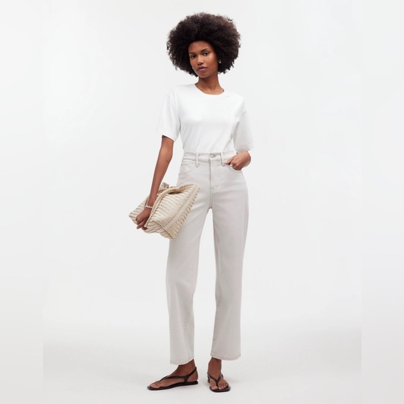 Madewell White The Perfect Vintage Wide Leg Crop Jean Size 26 - Picture 1 of 6